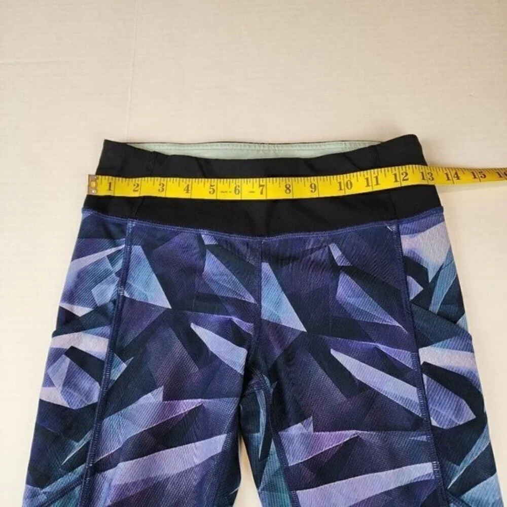 Lululemon Speed Crop Leggings size 4 Blue Black activewear 22